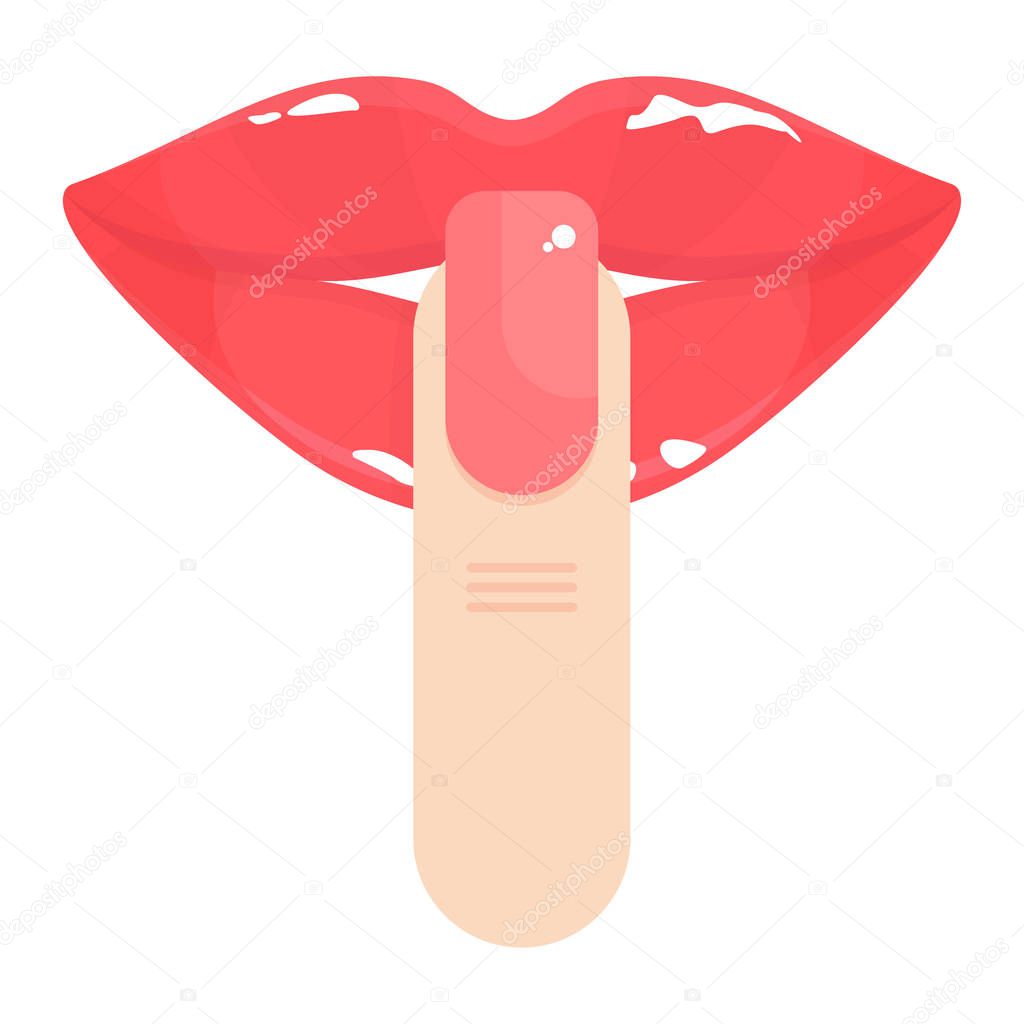 lips finger rose pink