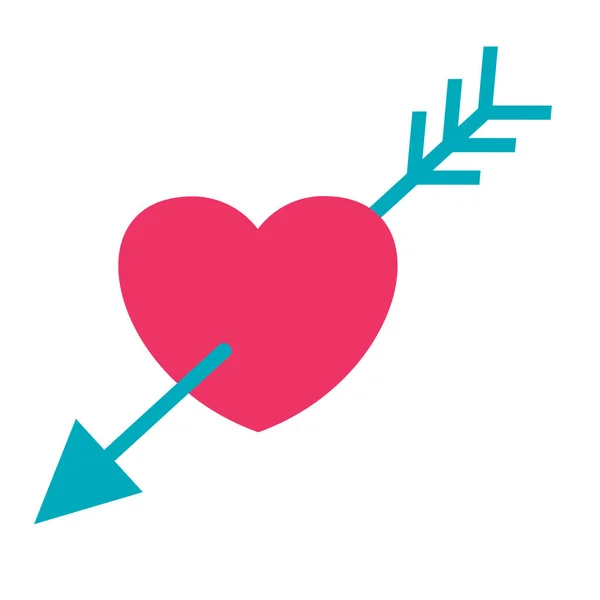 Coeur de mariage avec icône flèche — Image vectorielle