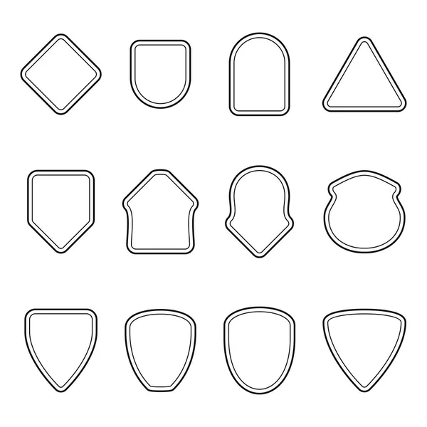 Ensemble de forme de badge de contour — Image vectorielle