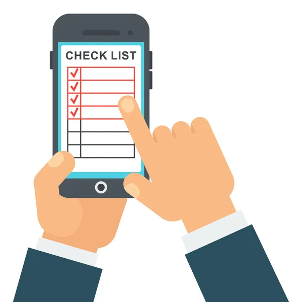 Lista de verificação móvel —  Vetores de Stock