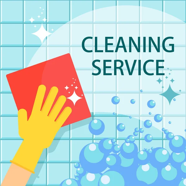 Cleaning service flat concept — Stock Vector