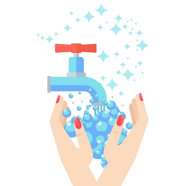Femme se laver les mains — Image vectorielle