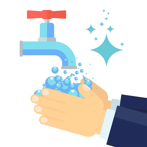 Lavage des mains homme d'affaires — Image vectorielle