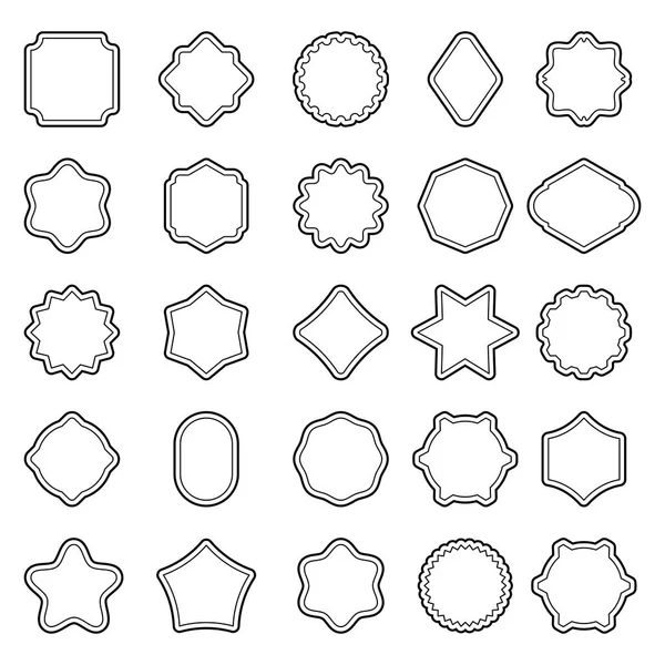 Conjunto de forma de insignia de contorno — Archivo Imágenes Vectoriales