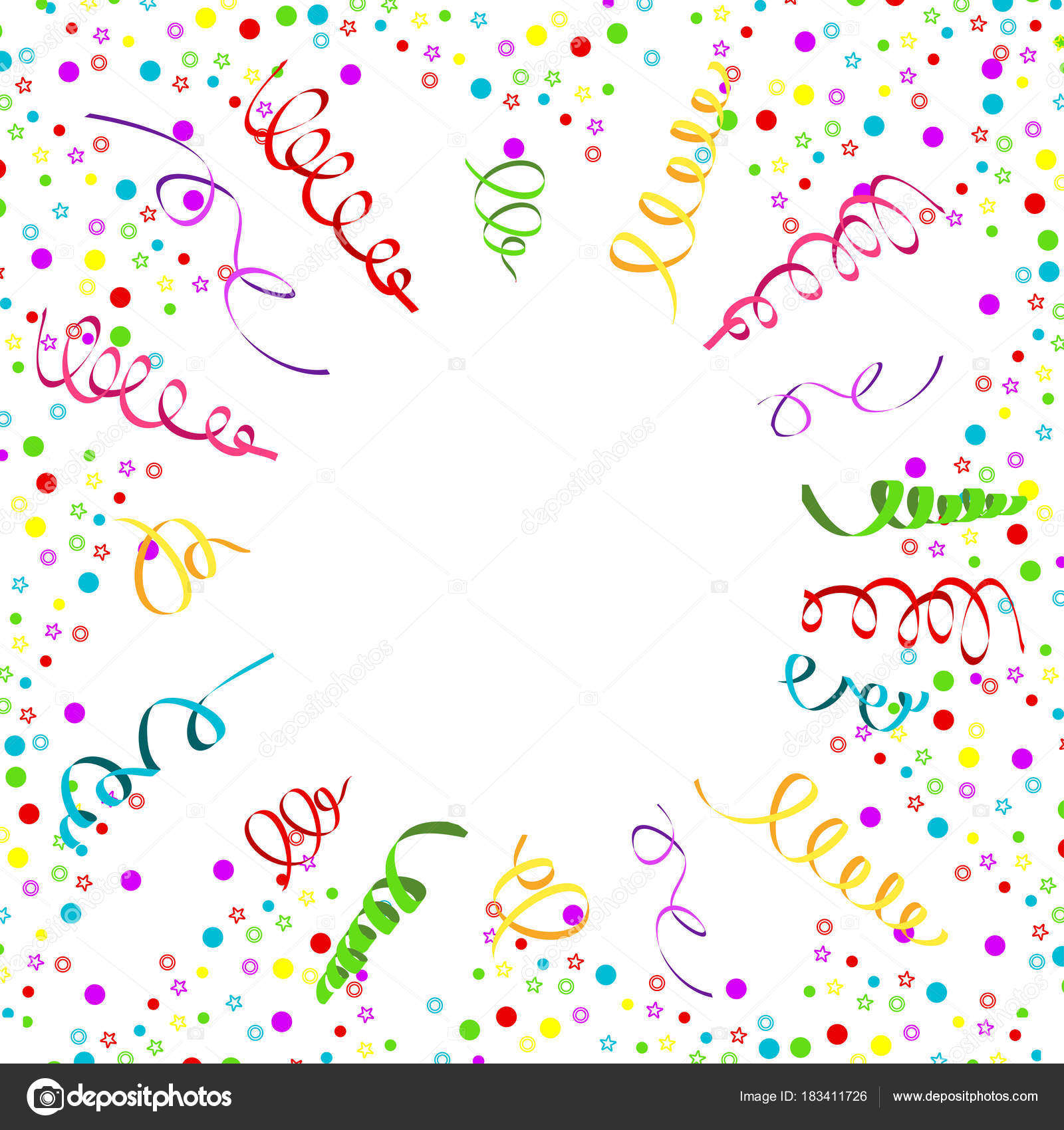 stock illustration confetti serpentine white background