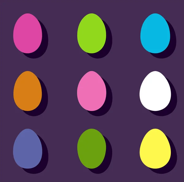 Oeufs de couleur Pâques ensemble — Image vectorielle