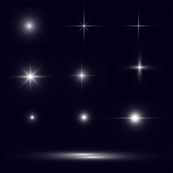 Feuerwerk Sterne schwarz set — Stockvektor