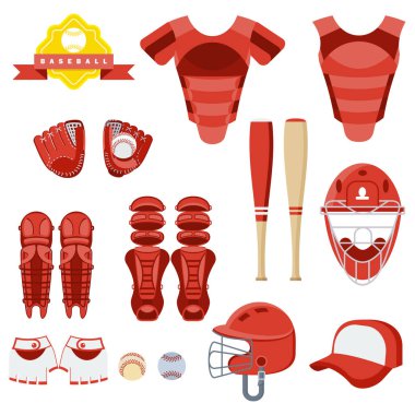 Beyzbol eqipment kırmızı ayarla