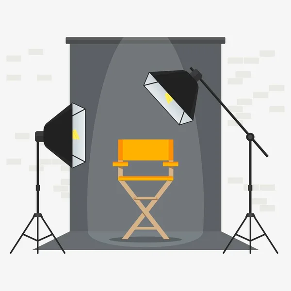 Foto videoporodaction studio žluté židle — Stockový vektor