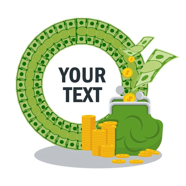 Pénz megtakarítási koncepció szöveg — Stock Vector