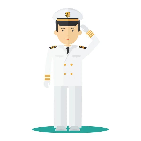 Juh capitan karakter — Stock Vector