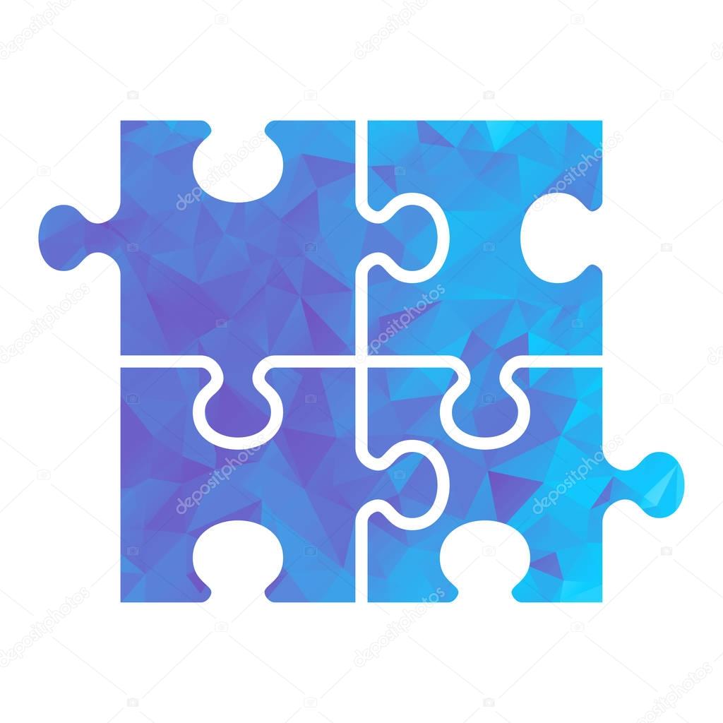 puzzle blue triangle