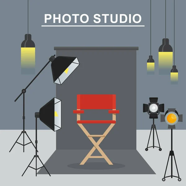 Photo Studio belső — Stock Vector