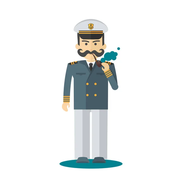 Juh capitan karakter — Stock Vector