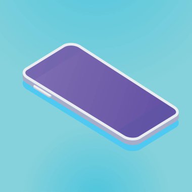 izometrik smartphone şablon büyük ekran