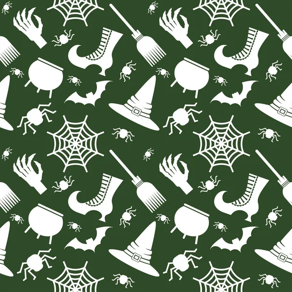 Helloween бесшовный фон зеленый — стоковый вектор