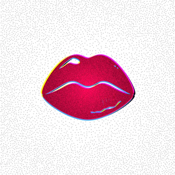 Popart lips icon — Stock Vector