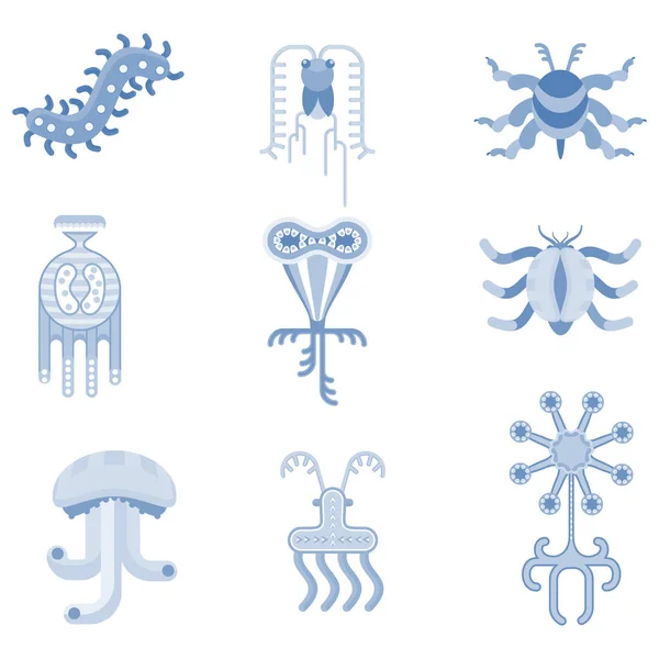Micro-organisme pictogramserie — Stockvector