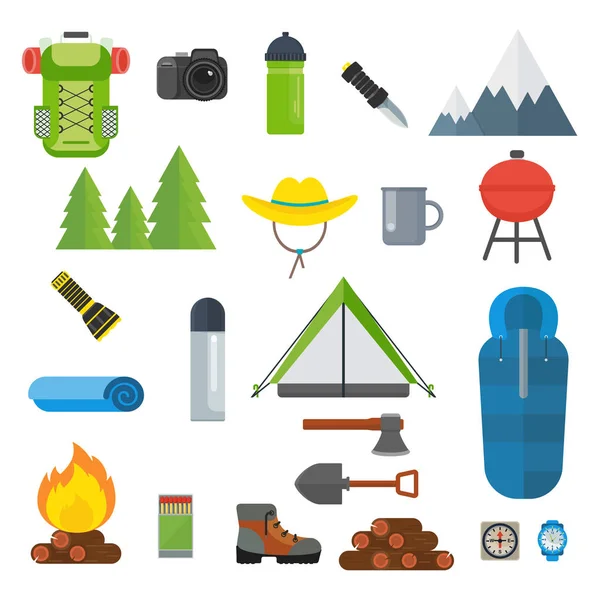 Set de echipamente turistice — Vector de stoc