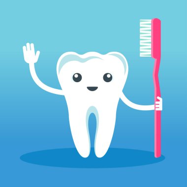 sevimli gülümseyen mutlu diş