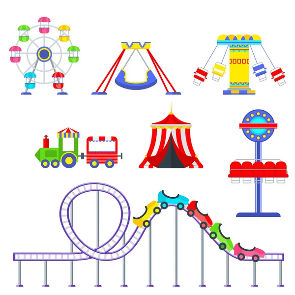 Amusement park set — Stock Vector
