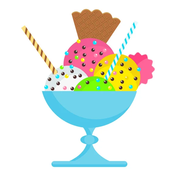 Icecream sur assiette avec doux — Image vectorielle