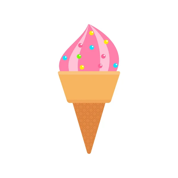 Icecream cone pink — Stock Vector