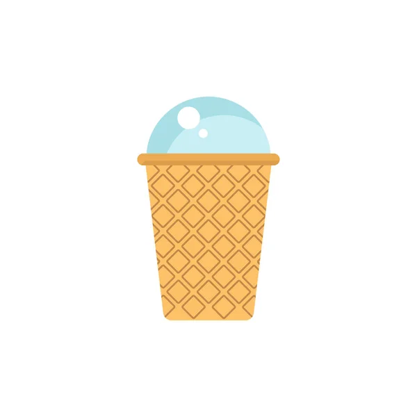 Λευκό παγωτό σε Κύπελλο βάφλα — Διανυσματικό Αρχείο