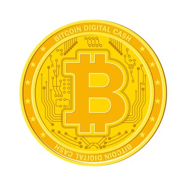 bitcon altın madeni para ile çip pattrn