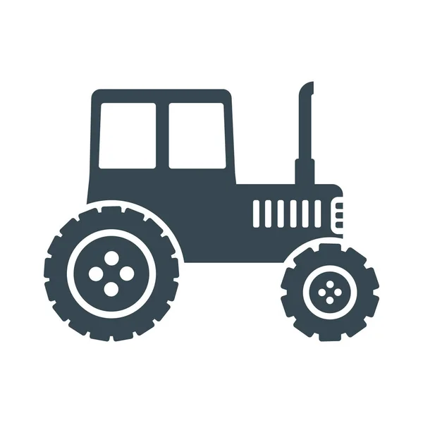 Ikon hitam traktor - Stok Vektor