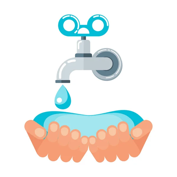 用水的手 — 图库矢量图片