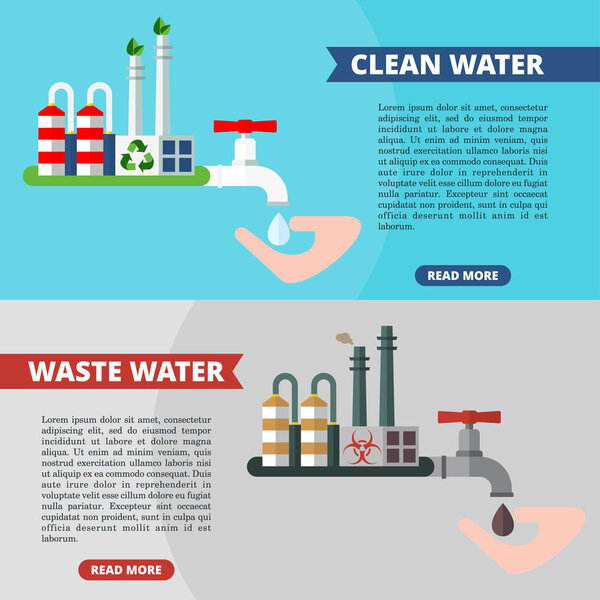 water concept banners clean waste