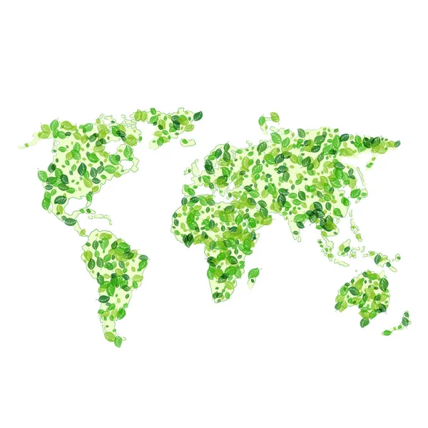 Mapa verde del mundo — Archivo Imágenes Vectoriales