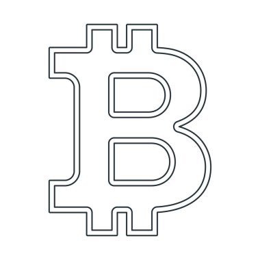 bitcon işareti simgesi anahat