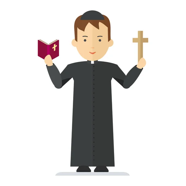 Carácter sacerdote católico — Vector de stock