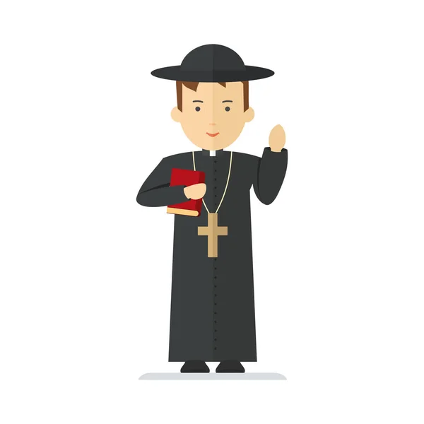 Katolik rahip karakter — Stok Vektör