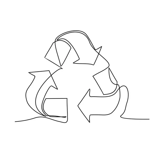 Σύμβολο ανακύκλωσης ένα γραμμικό σχέδιο — Διανυσματικό Αρχείο