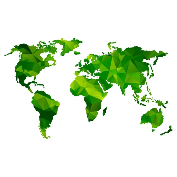 Mappa del mondo globale a basso poli — Vettoriale Stock