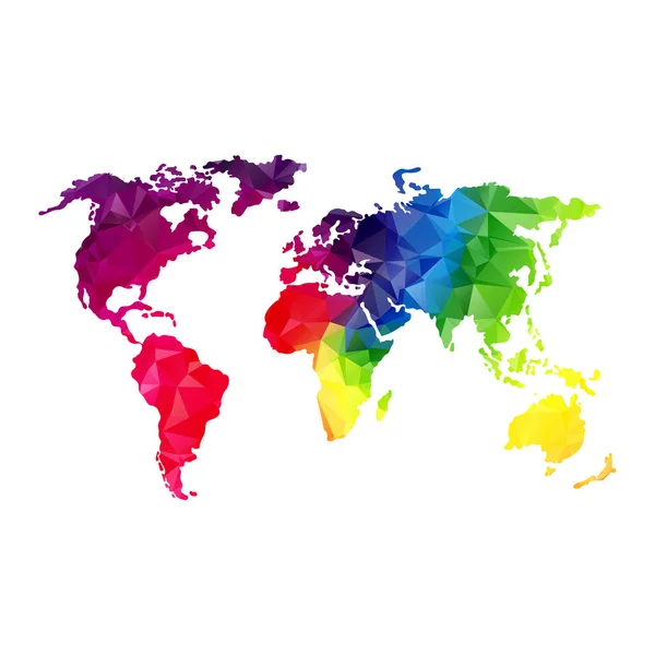 Mappa del mondo globale a basso poli — Vettoriale Stock