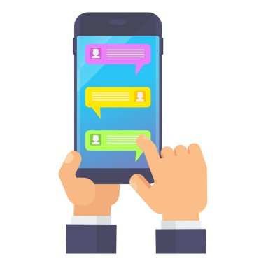 messenger ile Smartphone tutan el