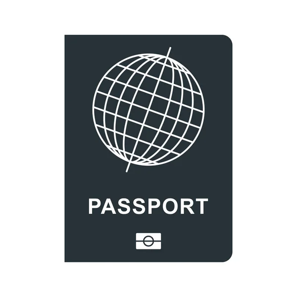Pasaporte icono negro — Vector de stock