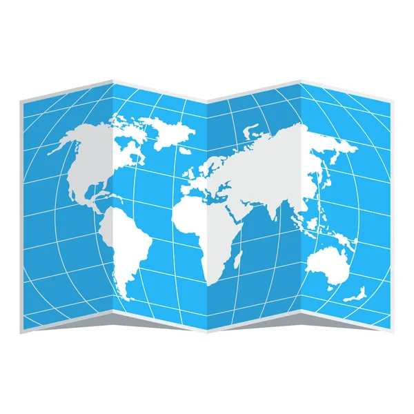 Mapa do mundo azul em propagação — Vetor de Stock