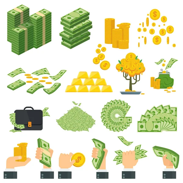 Various kind of money — Stock Vector