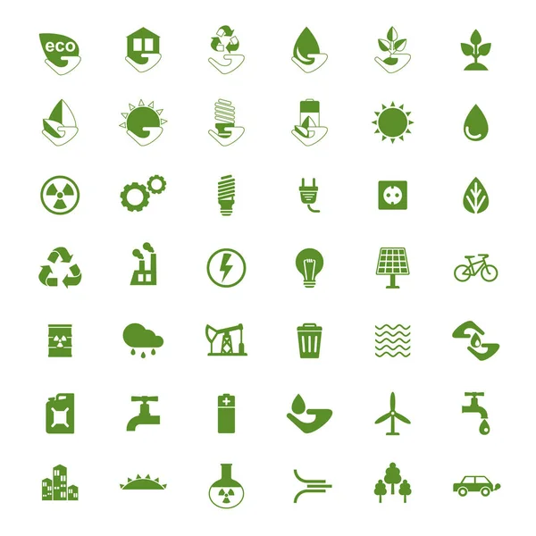 Eco iconos gran conjunto — Archivo Imágenes Vectoriales