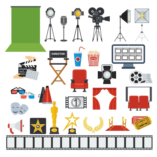 Іконки кіно та відеопродукції — стоковий вектор