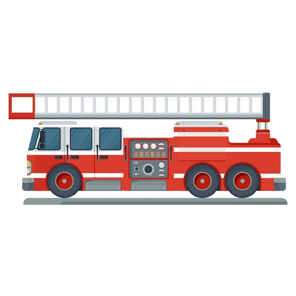 Motor de bomberos rojo — Vector de stock