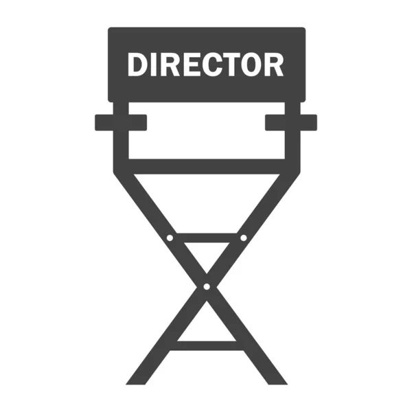 Director de cine silla icono negro. Trabajo en el set de la película . — Archivo Imágenes Vectoriales