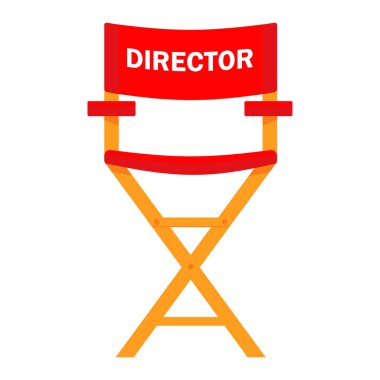 Film yönetmeni kırmızı sandalye. Filmin setinde çalış..