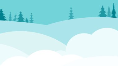 Karlı, ıssız bir yer. Düz vektör arkaplanı