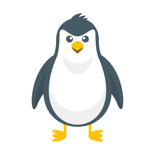 Fröhlich süßer Pinguin. Weihnachtscharakter. Flache Cartoon-Illustration — Stockvektor